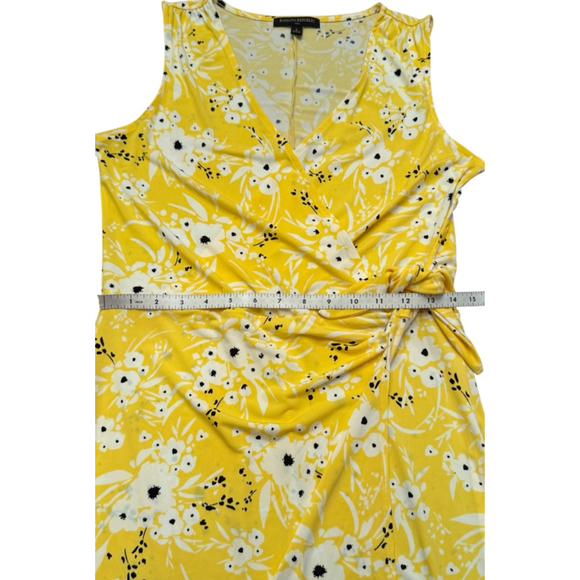 Women's Banana Republic Factory Yellow Floral Sleeveless Wrap Dress S - Picture 8 of 8